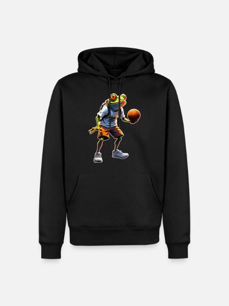 Basket-ball grenouille - Sweat à capuche Premium bio Homme - noir