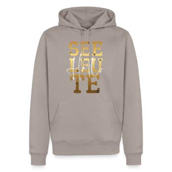 seeleute seemann segler segeln fischerei angler - Männer Premium Bio Hoodie - Taupe - Vorne - Nico (187cm)