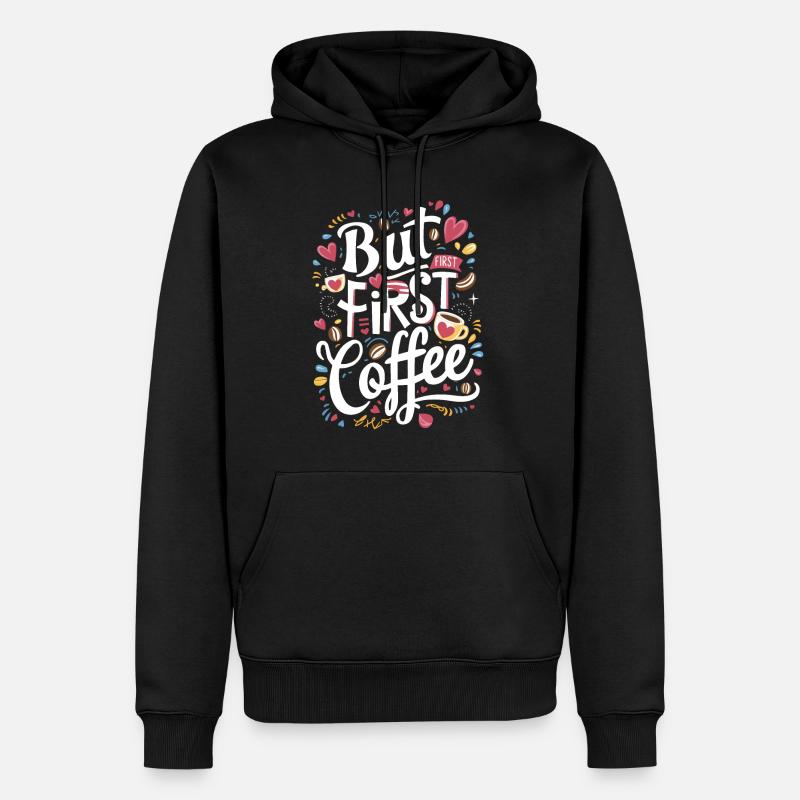 Lustiges Kaffeehemd Kaffeetasse Weihnachtsgeschenk - Männer Premium Bio Hoodie - Schwarz
