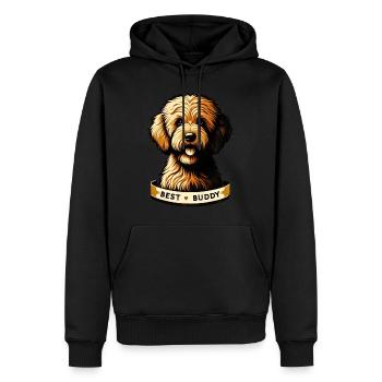 Portrait d’ami fidèle - Sweat à capuche Premium bio Homme - noir - Devant - Nico (187cm)