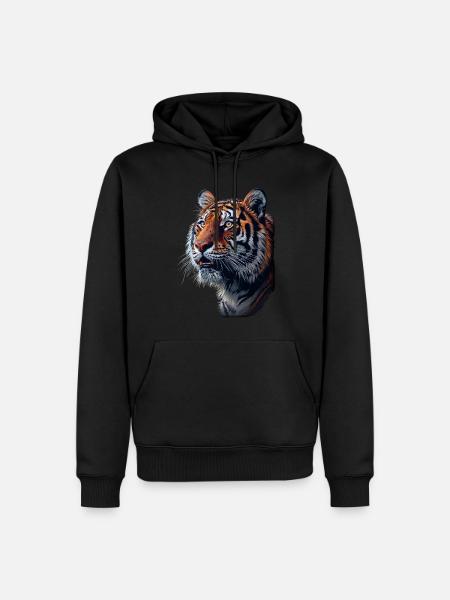 Tiger in side profile - Men’s Premium Organic Hoodie - black