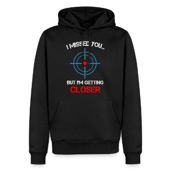 Tu m’as manqué Sniper - Sweat à capuche Premium bio Homme - noir - Devant - Nico (187cm)