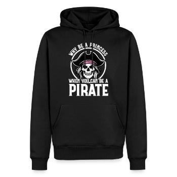 Pourquoi être une princesse quand on peut être un pirate - Sweat à capuche Premium bio Homme - noir - Devant - Nico (187cm)