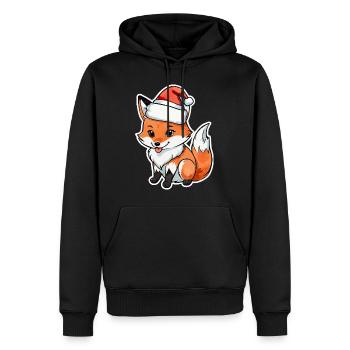 Fuchs Weihnachten Wasserfarben - Männer Premium Bio Hoodie - Schwarz - Vorne - Nico (187cm)