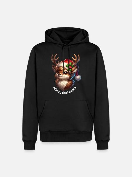 Reindeer - Männer Premium Bio Hoodie - Schwarz