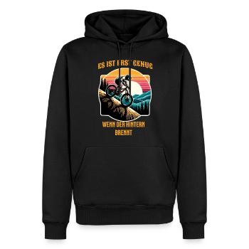 Es ist erst genug wenn der Hintern brennt Fahrrad - Männer Premium Bio Hoodie - Schwarz - Vorne - Nico (187cm)