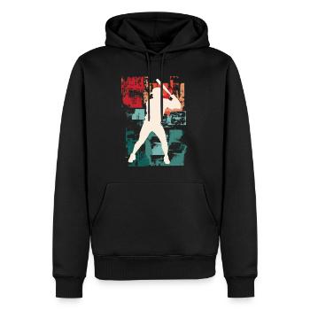 Baseball Joueur De Baseball Joueur Vintage Coloré - Sweat à capuche Premium bio Homme - noir - Devant - Nico (187cm)