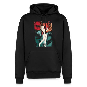 Golf Golfen Golferin Spielerin Sport Hobby Vintage - Männer Premium Bio Hoodie - Schwarz - Vorne - Nico (187cm)
