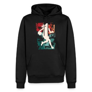 basket-ball femme basketteur joueur de basket-ball - Sweat à capuche Premium bio Homme - noir - Devant - Nico (187cm)