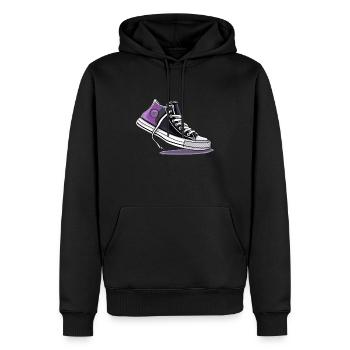 Asexual Pride Schuhe - Männer Premium Bio Hoodie - Schwarz - Vorne - Nico (187cm)