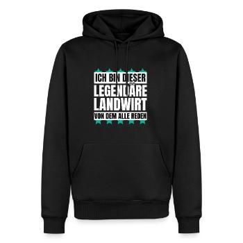 Ich bin dieser legendäre Landwirt - Männer Premium Bio Hoodie - Schwarz - Vorne - Nico (187cm)