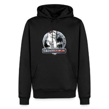 Daddysaurus Dinosaurier Papa Lustig - Männer Premium Bio Hoodie - Schwarz - Vorne - Nico (187cm)
