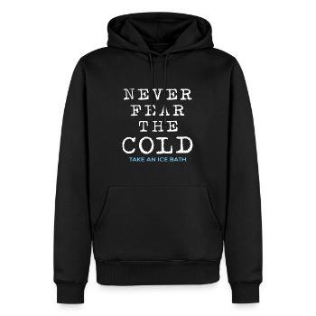Bains de glace, Bain d’hiver, Durcissement, Bain de glace, Trou de glace - Sweat à capuche Premium bio Homme - noir - Devant - Nico (187cm)