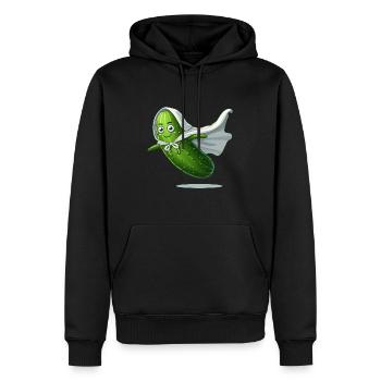 Concombre volant - Sweat à capuche Premium bio Homme - noir - Devant - Nico (187cm)