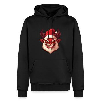 Diable de Noël - Sweat à capuche Premium bio Homme - noir - Devant - Nico (187cm)