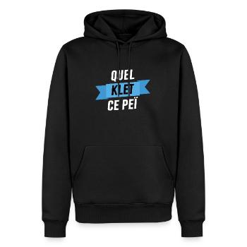 Quel klet ce peï - Sweat à capuche Premium bio Homme - noir - Devant - Nico (187cm)