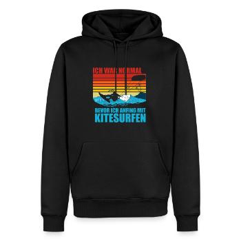 Ich War Normal Bevor Ich Anfing Mit Kitesurfen - Männer Premium Bio Hoodie - Schwarz - Vorne - Nico (187cm)