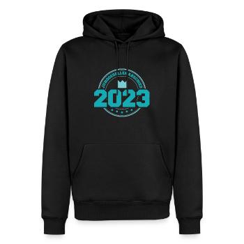 JGA 2023 - Bräutigam - Junggesellenabschied Krone - Männer Premium Bio Hoodie - Schwarz - Vorne - Nico (187cm)