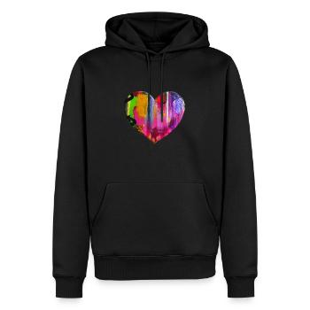 BEN HeartForm - Sweat à capuche Premium bio Homme - noir - Devant - Nico (187cm)