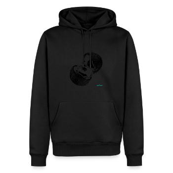 Coconut - Men’s Premium Organic Hoodie - black - Front - Nico (187cm)