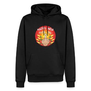 Happy New Fuck You - Männer Premium Bio Hoodie - Schwarz - Vorne - Nico (187cm)