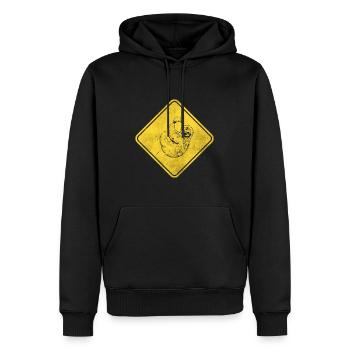 Faultier - Männer Premium Bio Hoodie - Schwarz - Vorne - Nico (187cm)