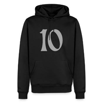 10 - Männer Premium Bio Hoodie - Schwarz - Vorne - Nico (187cm)