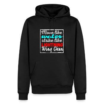 Wing Chun Shirt Wasserblitz - Männer Premium Bio Hoodie - Schwarz - Vorne - Nico (187cm)
