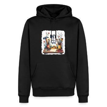 DIY or cry trying - Handwerkeln Upcycling - Männer Premium Bio Hoodie - Schwarz - Vorne - Nico (187cm)