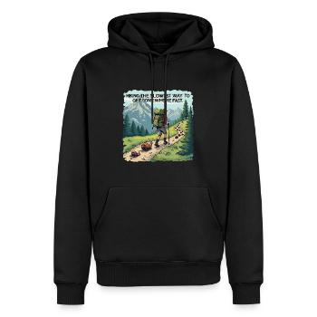 Randonnée en montagne Chemise drôle pour les randonneurs - Sweat à capuche Premium bio Homme - noir - Devant - Nico (187cm)
