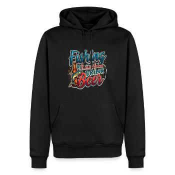 Pêche - La meilleure excuse pour une bière - Sweat à capuche Premium bio Homme - noir - Devant - Nico (187cm)