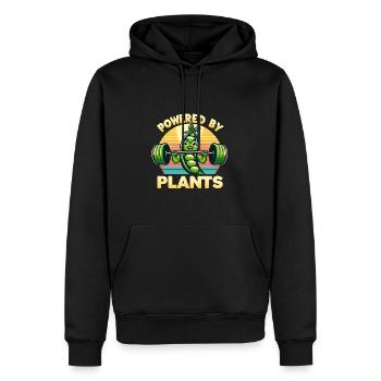 Powered by Plants - Men’s Premium Organic Hoodie - black - Front - Nico (187cm)