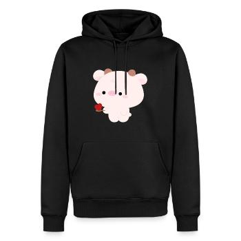 Cow Feeding Love - Men’s Premium Organic Hoodie - black - Front - Nico (187cm)