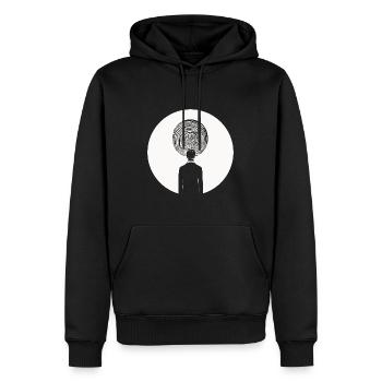 Mystic Spiral - Men’s Premium Organic Hoodie - black - Front - Nico (187cm)
