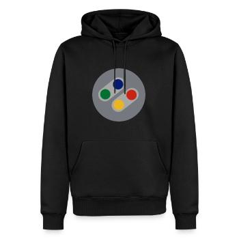Rétro boutons SNES - Sweat à capuche Premium bio Homme - noir - Devant - Nico (187cm)