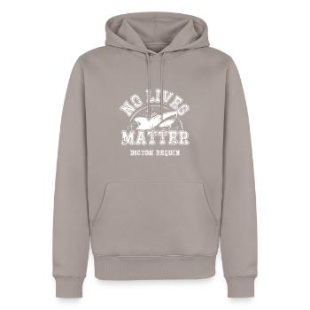 no lives matter - Sweat à capuche Premium bio Homme - taupe - Devant - Nico (187cm)