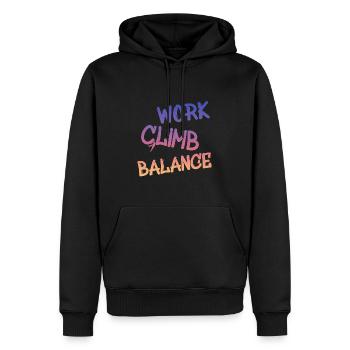 Kletterer Boulderer klettern bouldern - Männer Premium Bio Hoodie - Schwarz - Vorne - Nico (187cm)