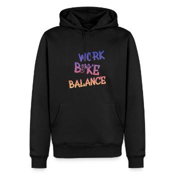 Biken Fahrrad Bike - Männer Premium Bio Hoodie - Schwarz - Vorne - Nico (187cm)