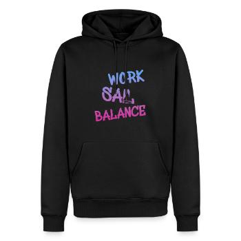 work sail balance - Männer Premium Bio Hoodie - Schwarz - Vorne - Nico (187cm)