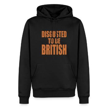 disgusted to be british - Sweat à capuche Premium bio Homme - noir - Devant - Nico (187cm)