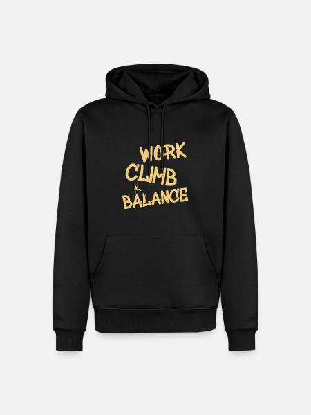 Klettern Spruch Climb Abseilen - Männer Premium Bio Hoodie - Schwarz