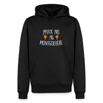J'peux pas j'ai montgolfière - Sweat à capuche Premium bio Homme - noir - Devant - Nico (187cm)