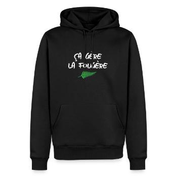 It manages the fern - Men’s Premium Organic Hoodie - black - Front - Nico (187cm)