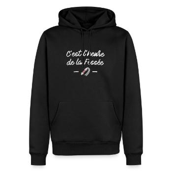 C'est l'heure de la fessée - Sweat à capuche Premium bio Homme - noir - Devant - Nico (187cm)