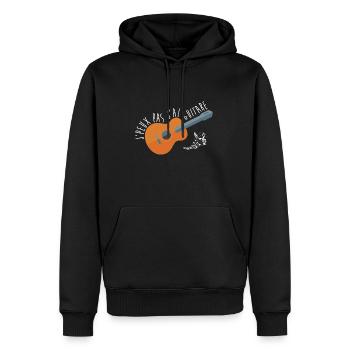 J'peux pas j'ai guitare - Sweat à capuche Premium bio Homme - noir - Devant - Nico (187cm)