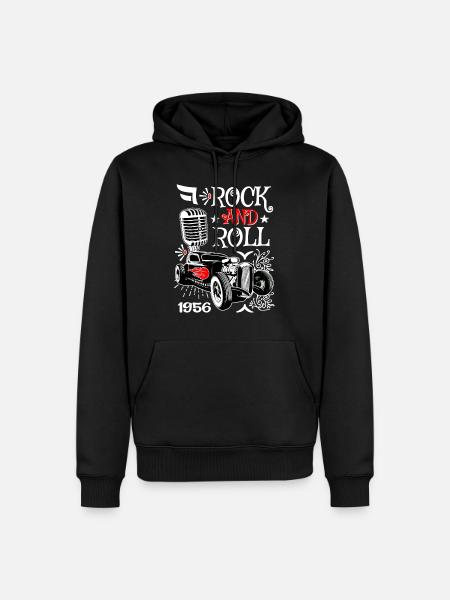 Rockabilly Hot Rod Vintage 50s Rockers Cars - Men’s Premium Organic Hoodie - black