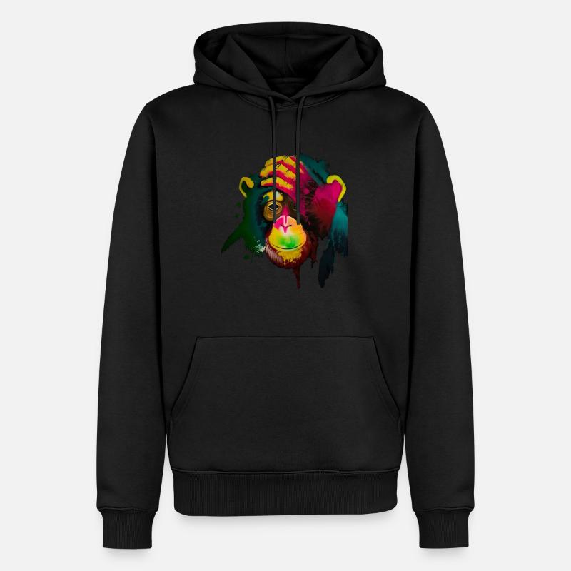 Affengesicht - Männer Premium Bio Hoodie - Schwarz