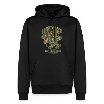 Dinosaur riders - Sweat à capuche Premium bio Homme - noir - Devant - Nico (187cm)