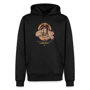 Asian sumo ramen - Sweat à capuche Premium bio Homme - noir - Devant - Nico (187cm)