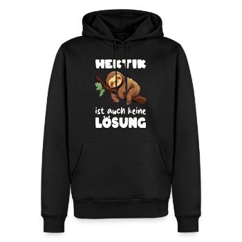 Hektik ist auch keine Lösung Schlafendes Faultier - Männer Premium Bio Hoodie - Schwarz - Vorne - Nico (187cm)